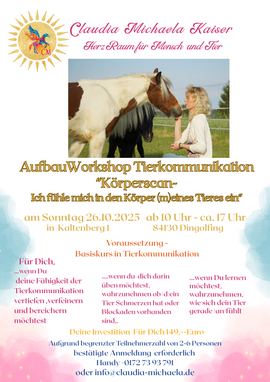 Banner Aufbau Workshop Tierkommunikation "Körperscan"