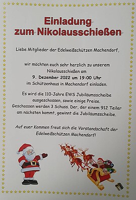 Banner Nikolausschießen