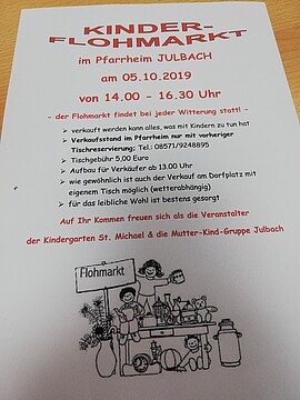 Banner Flohmarkt für Kindersachen 