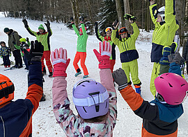 Banner Skikurse für Kinder (Tag 5) + Abschluss Nachmittagsgruppen