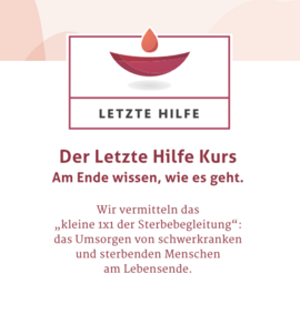Banner 26.09.2025 "Letzte-Hilfe-Kurs" Sterbende nicht alleine lassen