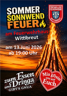 Banner Sonnwendfeuer FF Wittibreut 