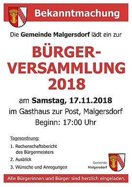 Banner Bürgerversammlung 2018