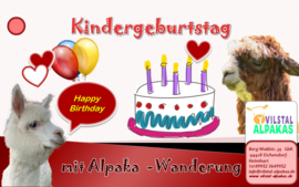 Banner Kindergeburtstag bei den Vilstal-Alpakas