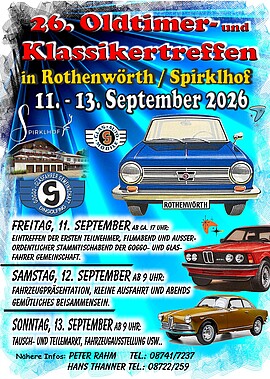 Banner GFG-Stammtischabend und 26. Oldtimer- und Klassikertreffen in Rothenwörth