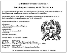 Banner Jahreshauptversammlung