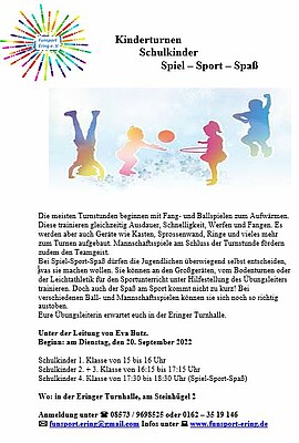 Banner Kinderturnen 2.+3. Klasse
