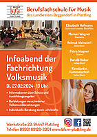 Logo Infoabend der Fachrichtung Volksmusik an der Berufsfachschule für Musik