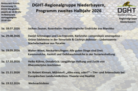 Banner Zweites Halbjahresprogramm der DGHT-Regionalgruppe Niederbayern
