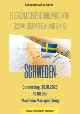 Banner Bunter Abend zum Thema "Schweden"