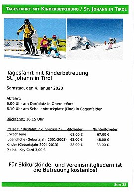 Banner Ski Tagesfahrt m. Kinderbetreuung