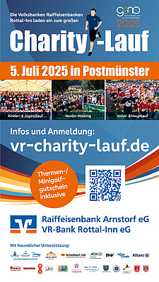 Banner Charity-Lauf der Volks- und Raiffeisenbanken im Landkreis Rottal-Inn 