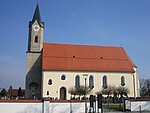 Logo Maiandacht verlegt in Kirche mit Stubnmusi und Männerchor