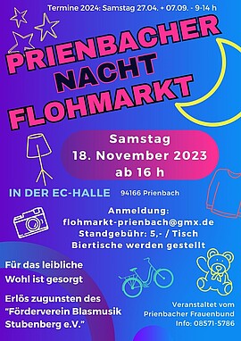 Banner Prienbacher Nachtflohmarkt in der EC-Halle