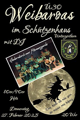 Banner Weibaroas im Schützenhaus