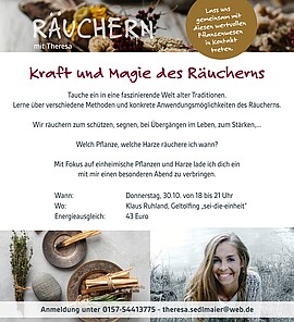Banner NEU! Räucherkurs im Home of the Spirit