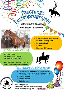 Banner Faschings Ferienprogramm - 04.03.25