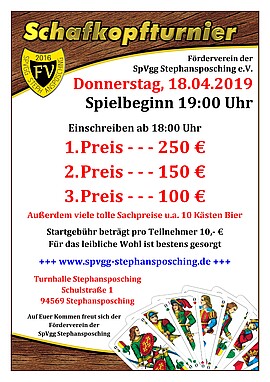 Banner Schafkopfturnier 2019