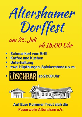 Banner Dorffest der FFW Altersham