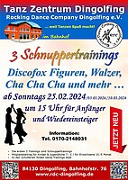 Logo Schnuppertrainings Discofox, langsamer Walzer, Cha Cha Cha, Walzer und noch mehr ....