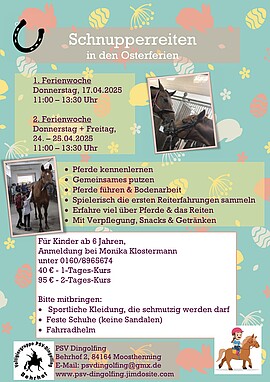 Banner Schnupperreiten Osterferien - 17.04.25