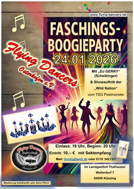 Banner Flying Dancers - Faschings-Boogieparty mit DJ Gerry