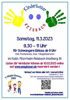 Banner Listenverkauf Kinderbasar Reisbach Frühjahr/Sommer