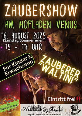 Banner Zaubershow am Hofladen Venus