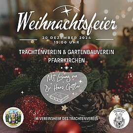 Banner Weihnachtsfeier gemeinsam mit dem Gartenbauverein 