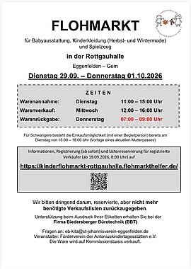 Banner Online: Großer Kinderflohmarkt in der Rottgauhalle