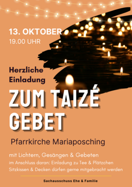 Banner Taizé - Gebet in Mariaposching