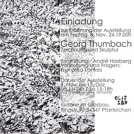 Banner Ausstellungseröffnung "Georg Thumbach - Zeichnung und Skulptur"