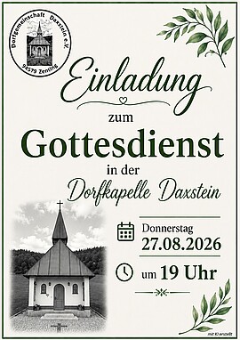Banner Gottesdienst in der Dorfkapelle Daxstein