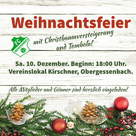Banner Weihnachtsfeier mit Christbaumversteigerung