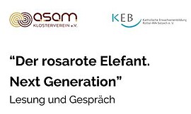 Banner Lesung und Gespräch "Der rosarote Elefant. Next Generation"