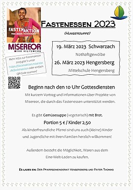 Banner Fastenessen 2023 Schwarzach