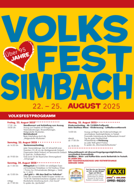 Banner Volksfest Simbach/Landau - Frühschoppen und Mittagstisch