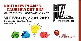 Banner Infoveranstaltung „Digitales Planen – Zauberwort BIM“