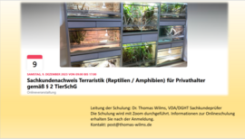 Banner Sachkundenachweis Terraristik (Reptilien / Amphibien) für Privathalter gemäß § 2 TierSchG