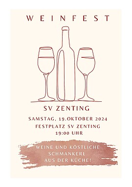 Banner Weinfest des SV Zenting