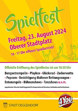 Banner Spielfest am Oberen Stadtplatz