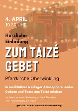 Banner Taizé - Gebet in Niederwinkling