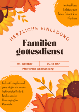 Banner Familiengottesdienst an Erntedank