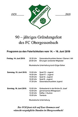 Banner Stadionfest des FCO mit Gründungsfest (90 Jahre)