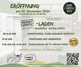 Banner Eröffnung der HEIMATVIERTEL-Dorfladenbox
