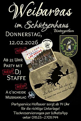 Banner Weibaroas im Schützenhaus 