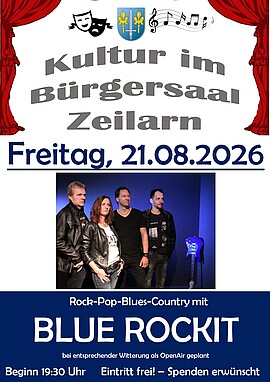 Banner Kultur im Bürgersaal mit "Blue Rockit"
