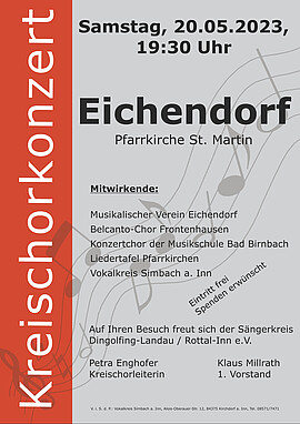 Banner Chöretreffen in Eichendorf mit anschließendem Konzert