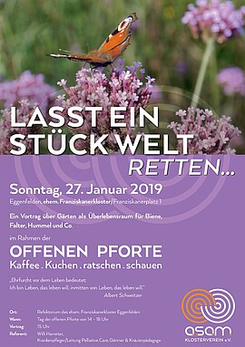 Banner Vortrag "Lasst ein Stück Welt retten..."