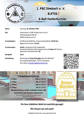 Banner 8-Ball Poolbillard Herbstturnier 2026